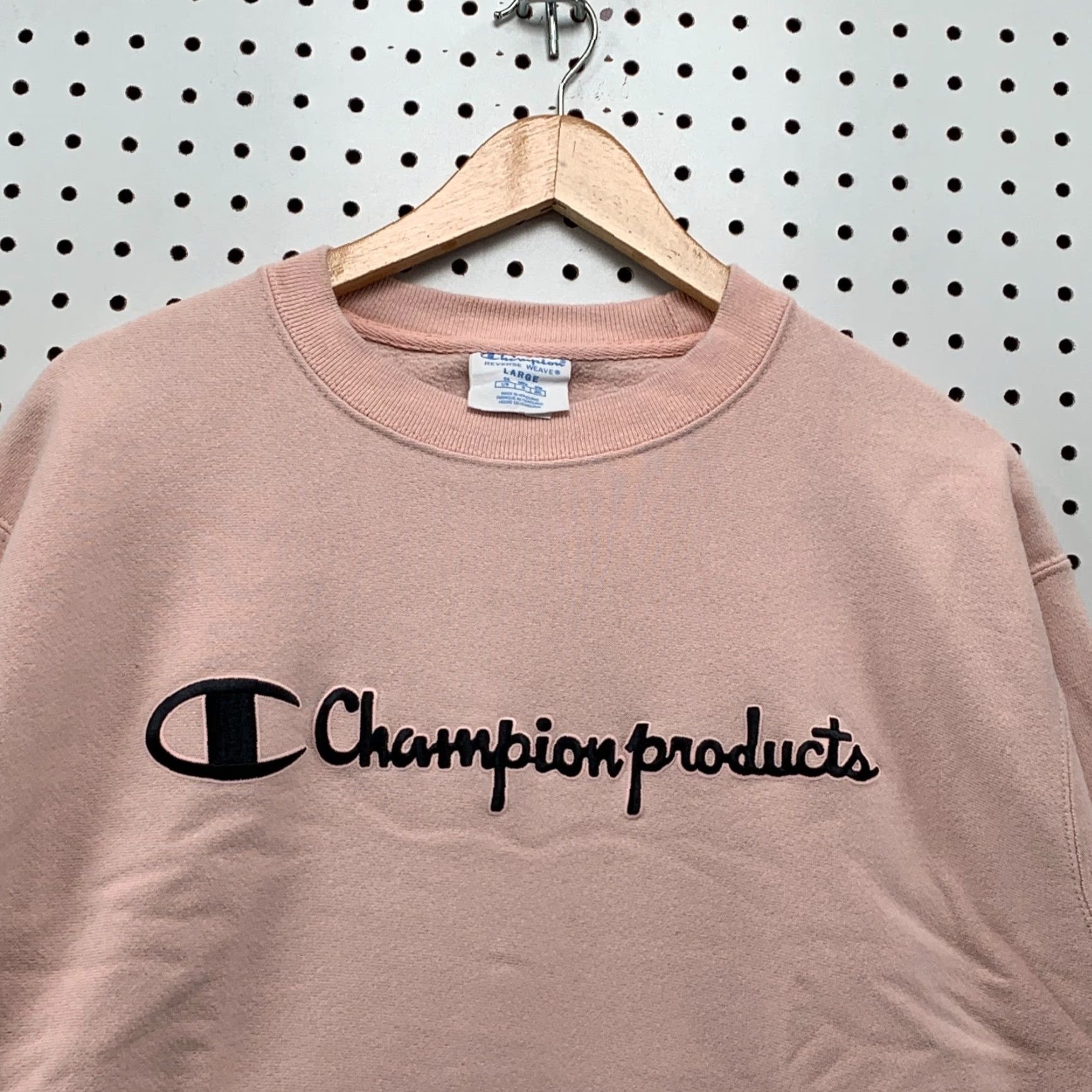 Champion Champion Sweatshirt Large Pink Reverse Weave Crewneck Spell Out Womens Size L / US 10 / IT 46 - 6 Thumbnail