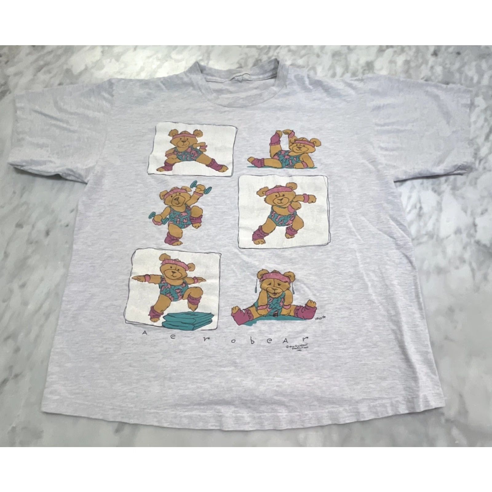 Vintage VINTAGE Aerobear T Shirt XL Gray Short Sleeve Bears Graphic Tee 1990s Mens Size US XL / EU 56 / 4 - 4 Thumbnail