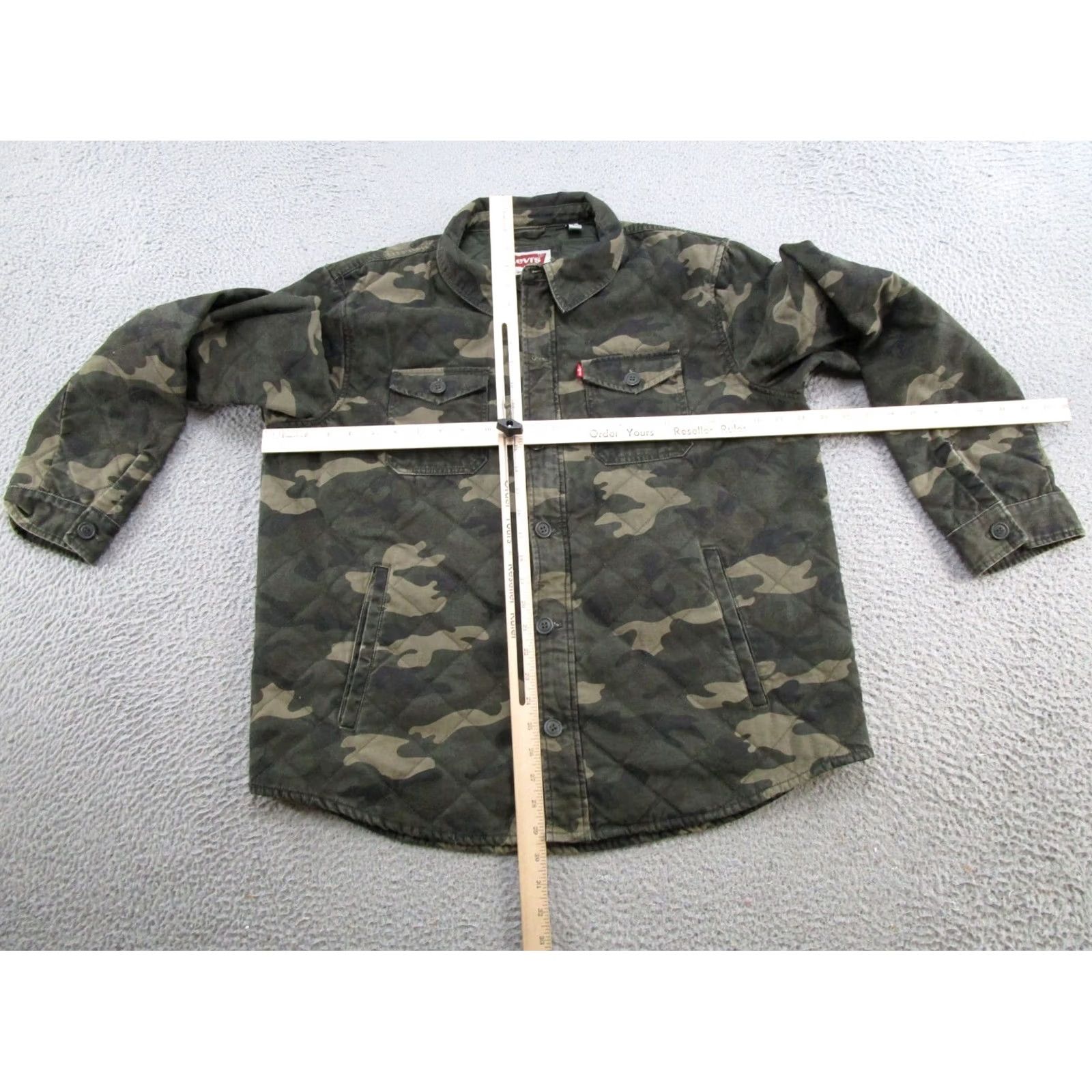 Levi's Levis Jacket Full Zip Mens XL Woodland Camo Quilted Collared Outdoors Military Jacket Colorful Camouflage Pattern Wool- Size US XL / EU 56 / 4 - 5 Thumbnail