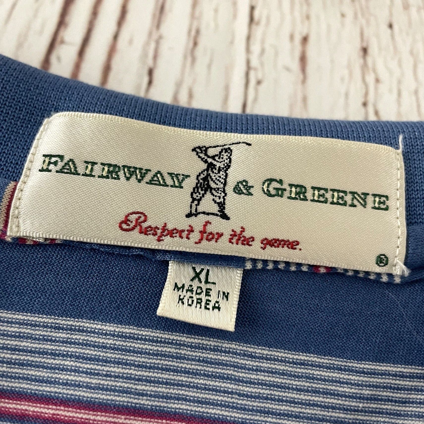 Vintage Fairway & Greene Blue Striped Short Sleeve Golf Polo Shirt Men's XL Size US XL / EU 56 / 4 - 2 Thumbnail