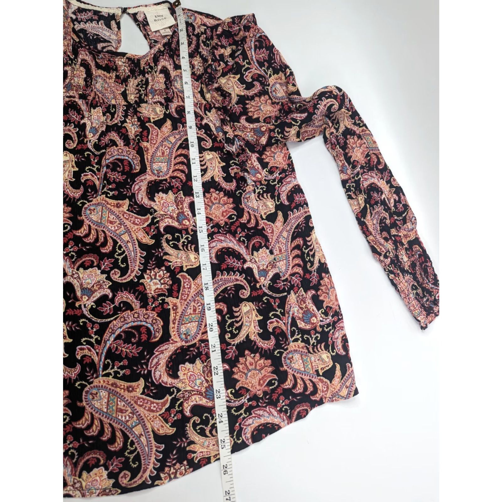 Vintage Knox Rose Blouse Shirt Women Small S Black Paisley Smocked Ruffle Sleeve Ballon Long Sleeve Round Neck Pullover Casual Size S / US 4 / IT 40 - 5 Thumbnail