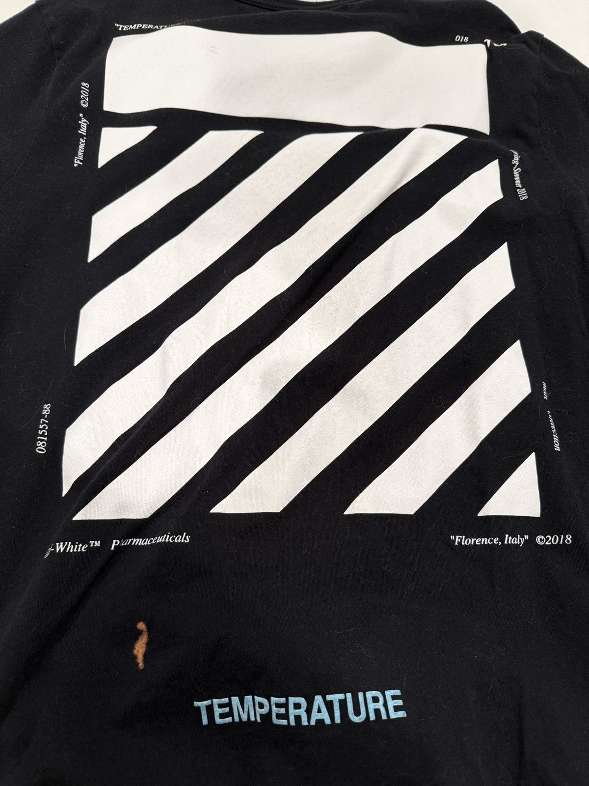 Off-White Off-White “TEMPERATURE” S/S 2018 Diagonal Stripe Tee Size US S / EU 44-46 / 1 - 5 Thumbnail