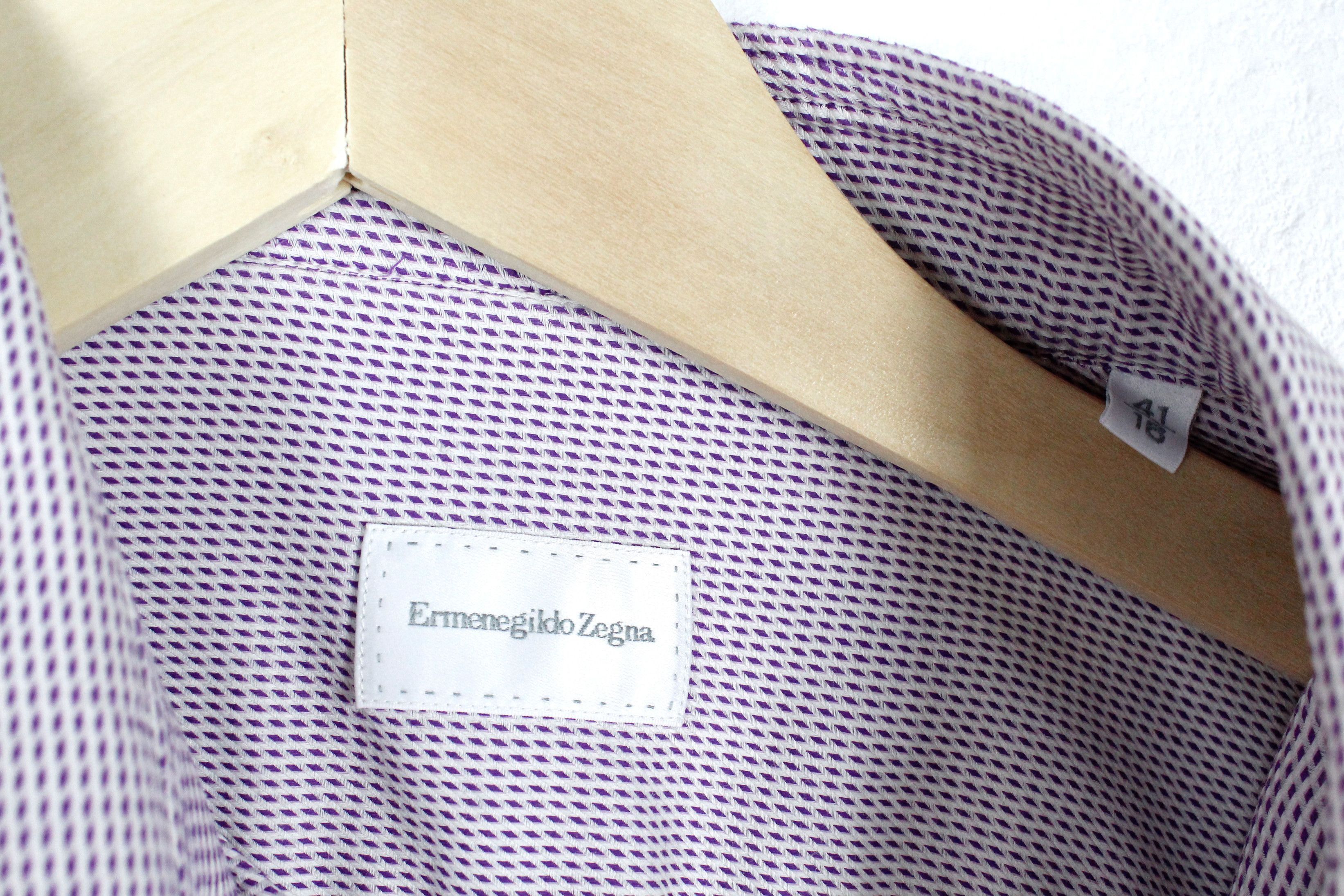 Ermenegildo Zegna Ermenegildo Zegna Geometric Knitted Formal Shirt Size US L / EU 52-54 / 3 - 4 Thumbnail