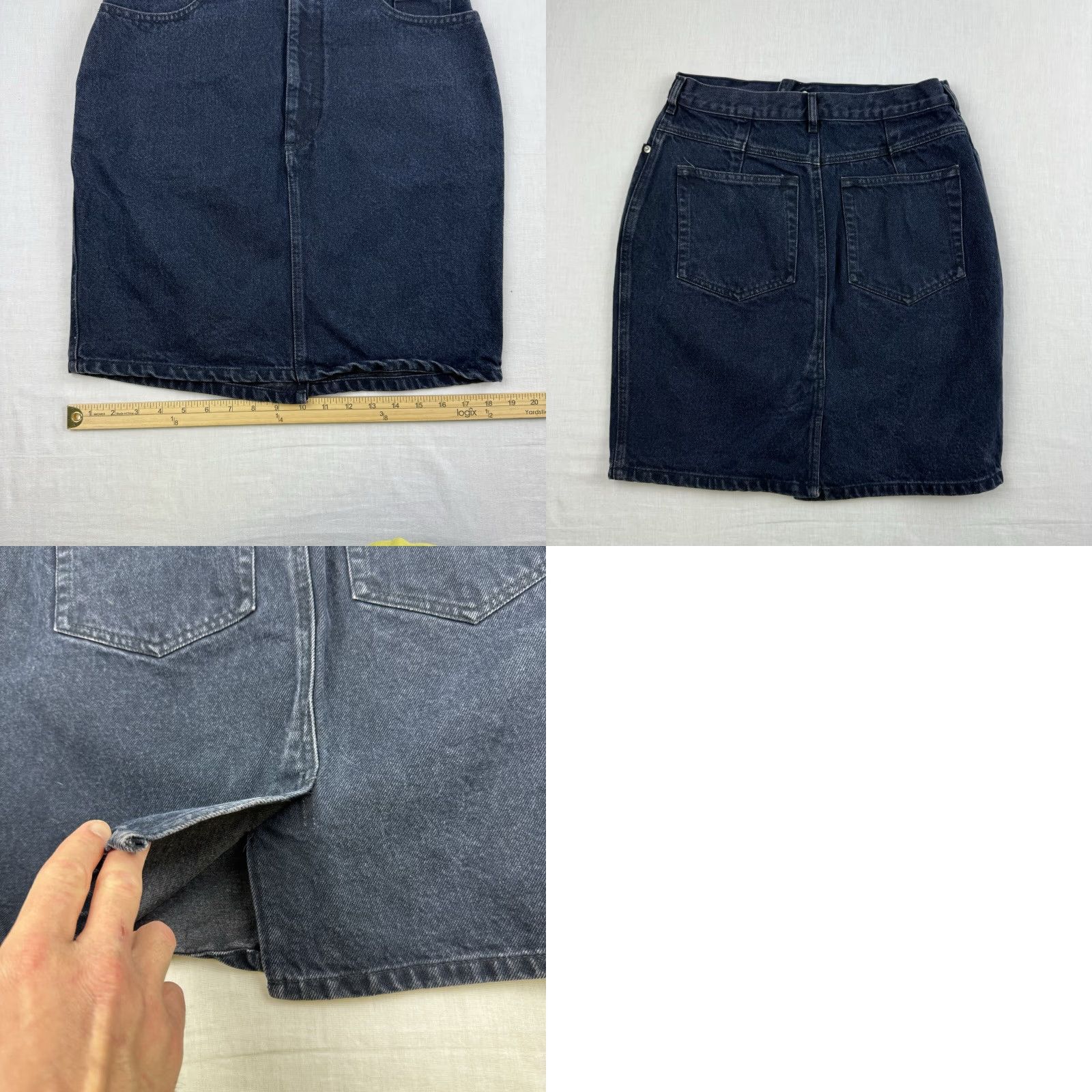 Banana Republic VINTAGE Banana Republic Skirt Womens 12 Black Midi Denim Cotton 90s 90s Punk America Skirt Womens Size 34" / US 12 / IT 48 - 8 Thumbnail