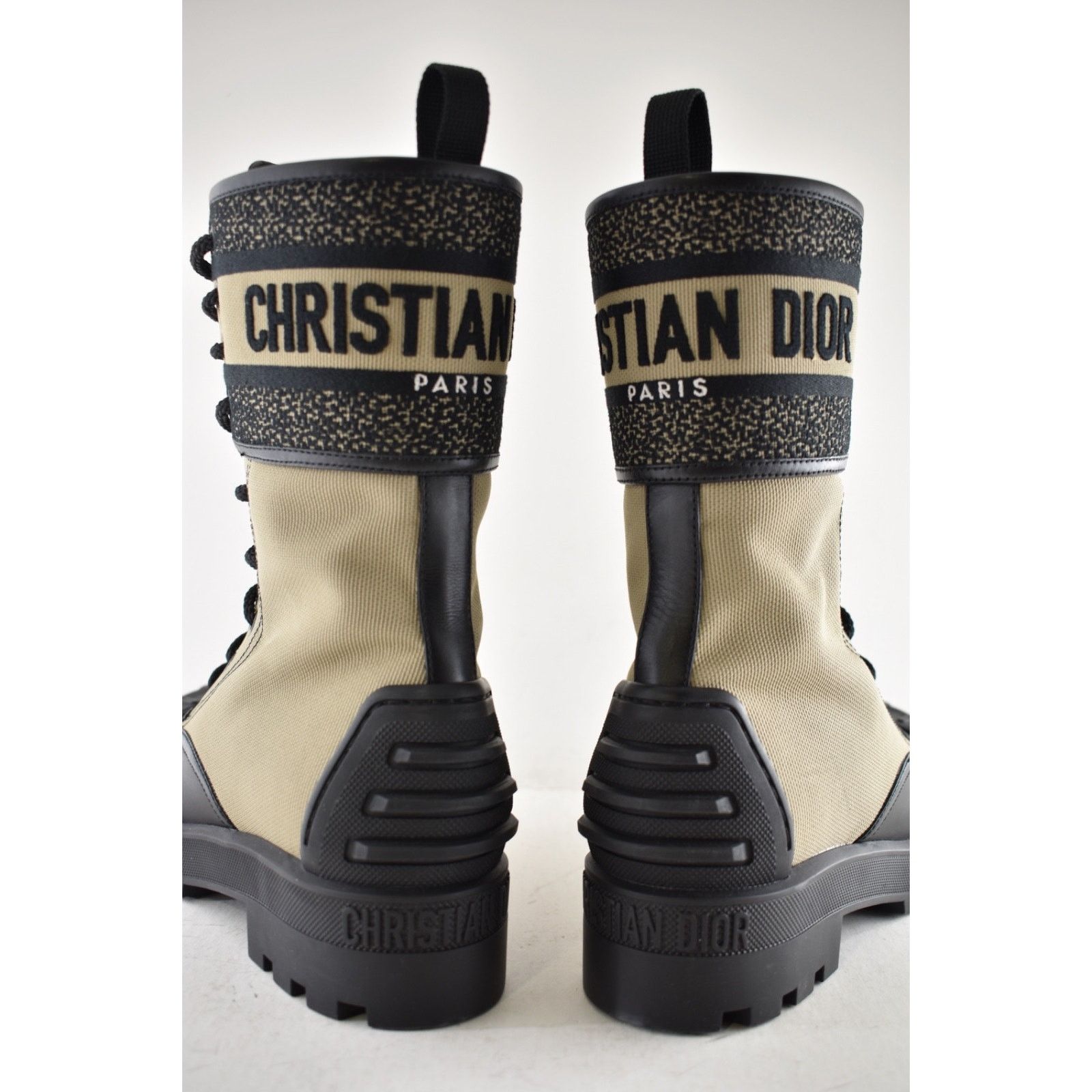 Dior Dior D-Major Black Taupe Logo Military Combat Lace Up Tie Size US 8.5 / IT 38.5 - 15 Thumbnail