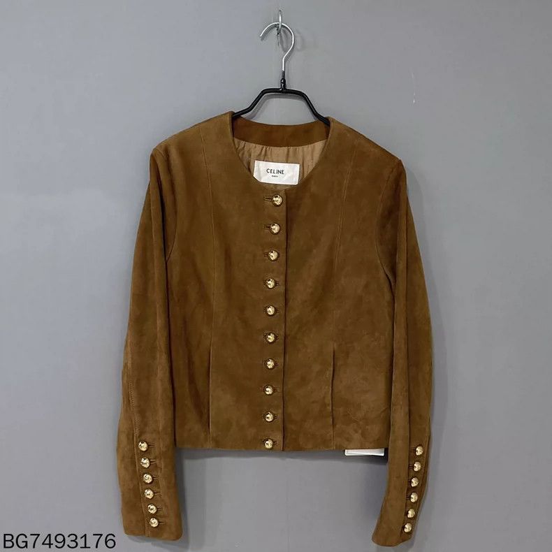 Celine Celine Brown Suede Leather Jacket-yf Size XS / US 0-2 / IT 36-38 - 1 Thumbnail