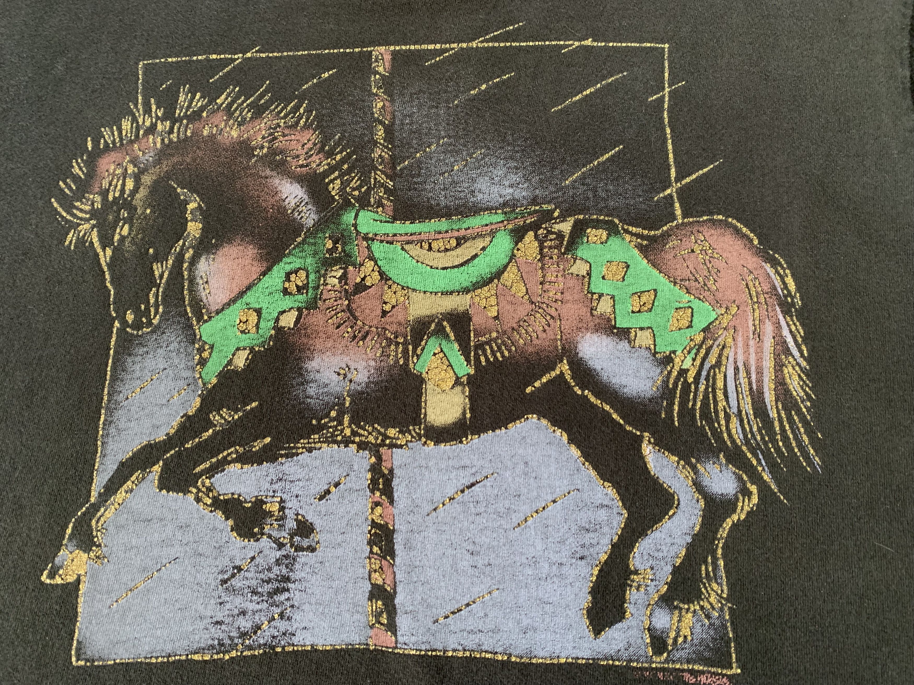 Fruit Of The Loom × Vintage Vintage Fruit Of The Loom Carousel Horse Printed T Shirt Size US XL / EU 56 / 4 - 6 Thumbnail