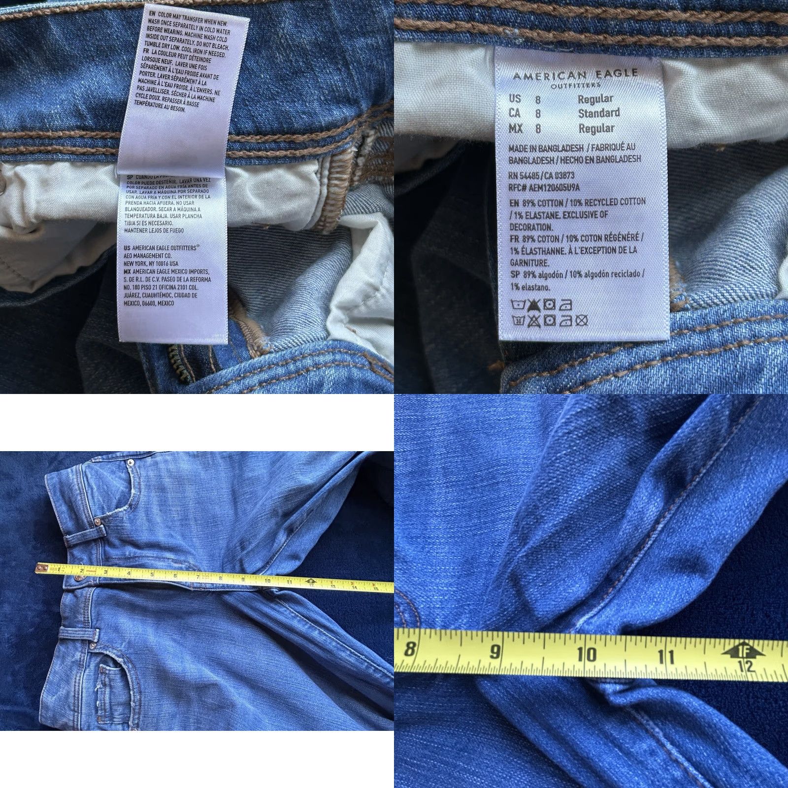 American Eagle Outfitters American Eagle Outfitters Kick Boot Jeans Women 8 Regular 30x32 Stretch Blue Coin Pockets Zipper Modern Size 30" / US 8 / IT 44 - 10 Thumbnail