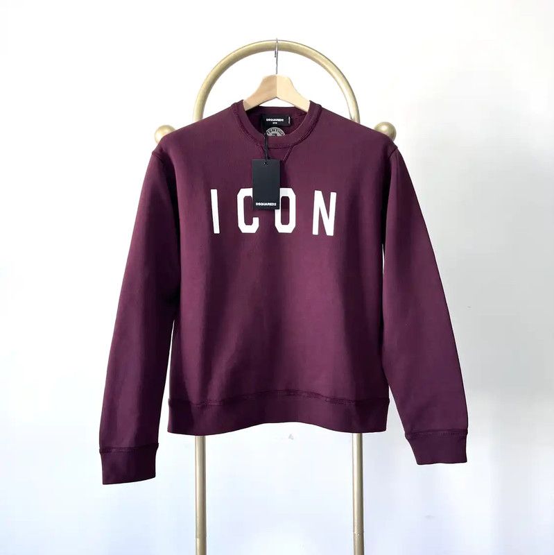 Dsquared2 DSQUARED2 Icon Burgundy Long Sleeve Sweatshirt 0089 Size XXS / US 00 / IT 34 - 1 Thumbnail