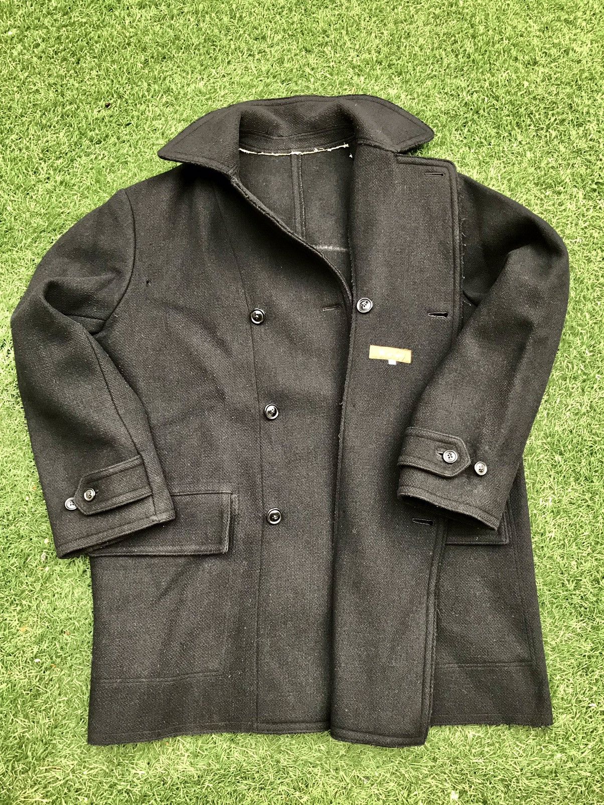 Yohji Yamamoto Yohji Yamamoto Black Wool Double Breasted Long Coat Size US L / EU 52-54 / 3 - 14 Thumbnail