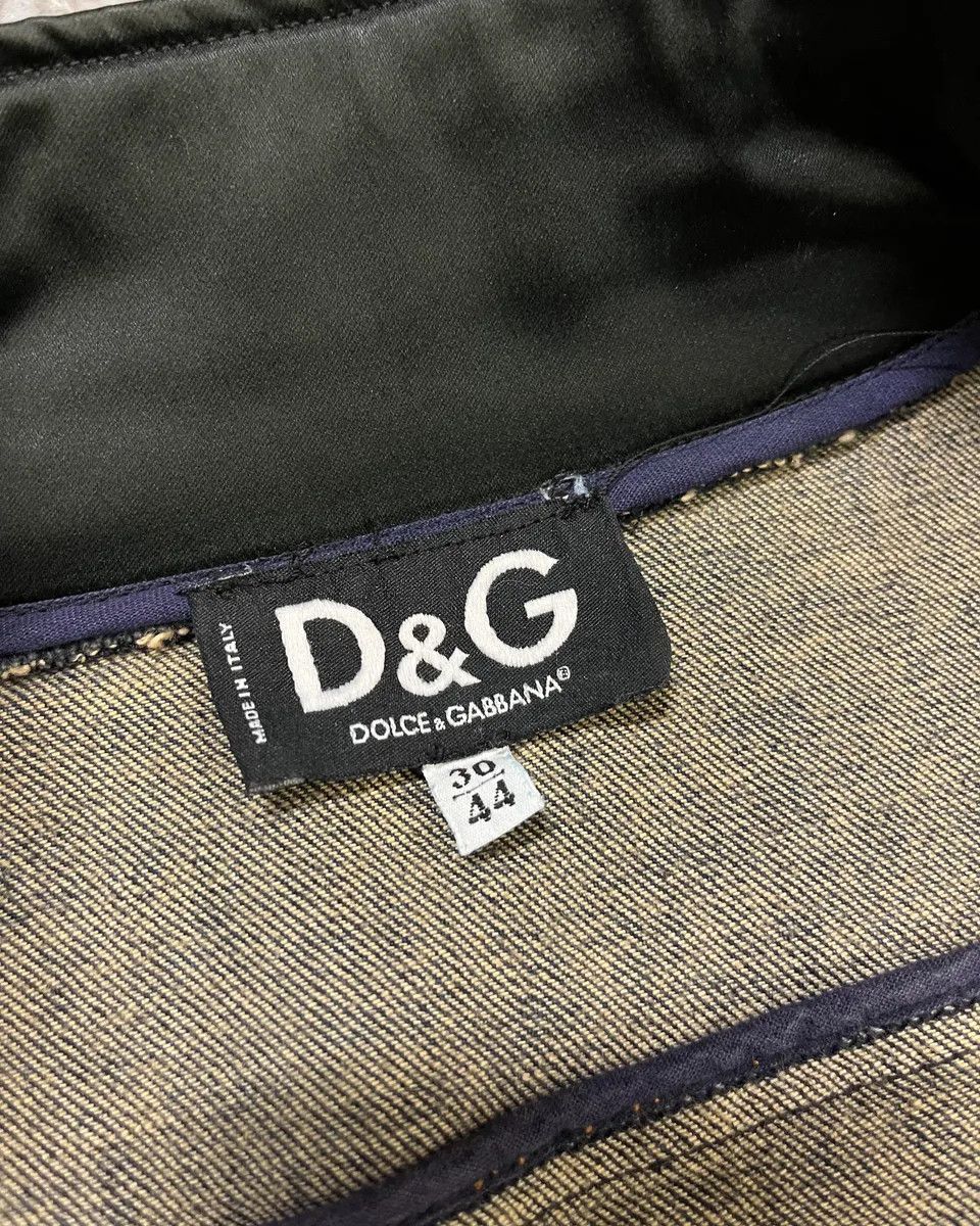 Dolce & Gabbana 2000s Dolce & Gabbana Velvet Denim Blue Blazer Jacket Size M / US 6-8 / IT 42-44 - 9 Thumbnail