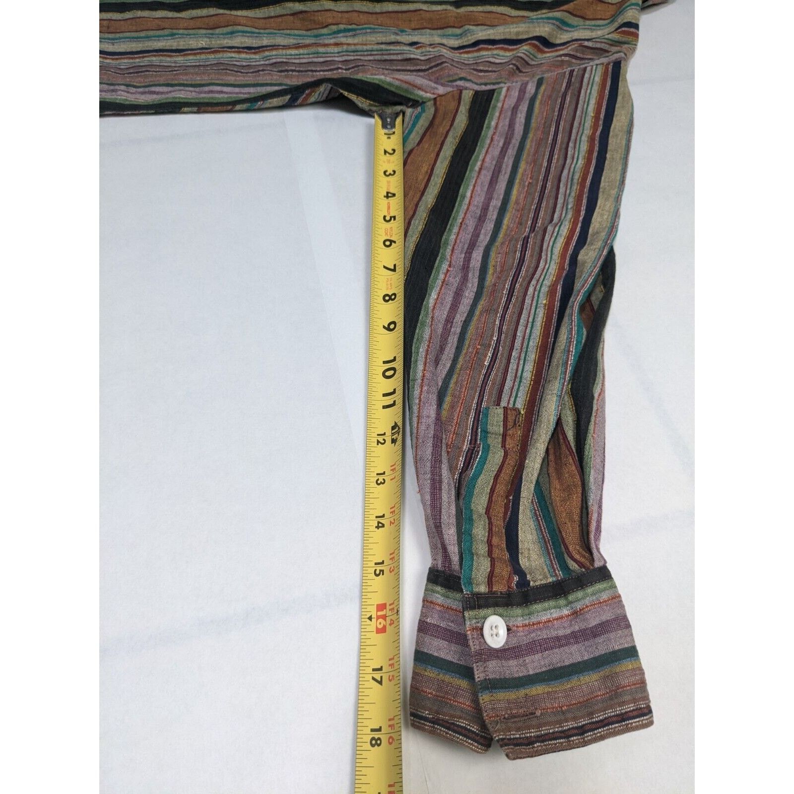 Other Vtg 60s 70s Funky Multicolor Stripes Button Down Shirt Size L / US 10 / IT 46 - 7 Thumbnail