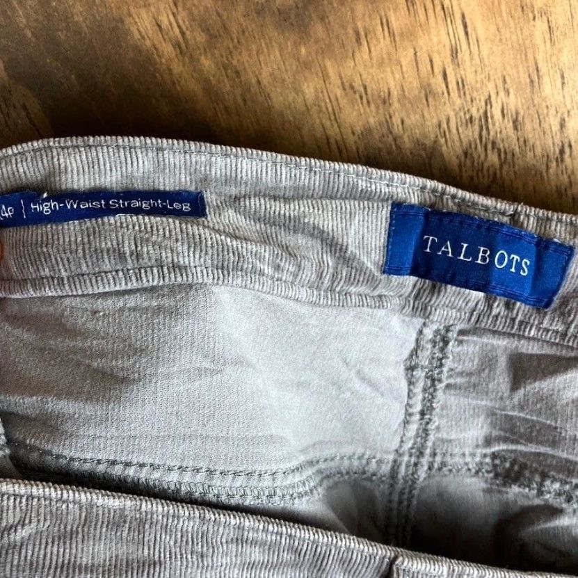 Talbots VINTAGE Talbots Womens Jeans Gray Corduroy Petite High Waist Straight Leg Stretch 14P Size 25" / US 0 / IT 36 - 4 Thumbnail