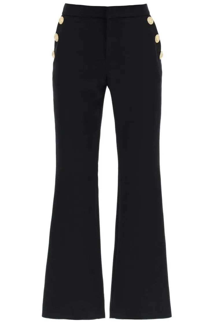 image of Balmain O1S22I1N0424 Flared Pants In Black, Women's (Size 26)