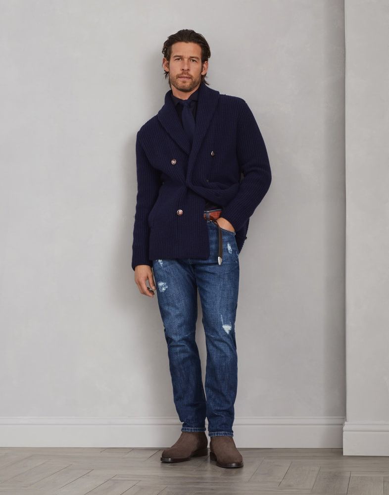 Brunello Cucinelli o1w1db10825 Shirt in Midnight Blue Size US XL / EU 56 / 4 - 5 Thumbnail