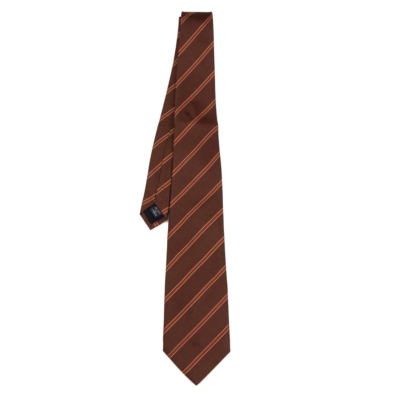 Burberry Regimental Silk Tie with Horse Embroidery in Brown Size ONE SIZE - 1 Thumbnail