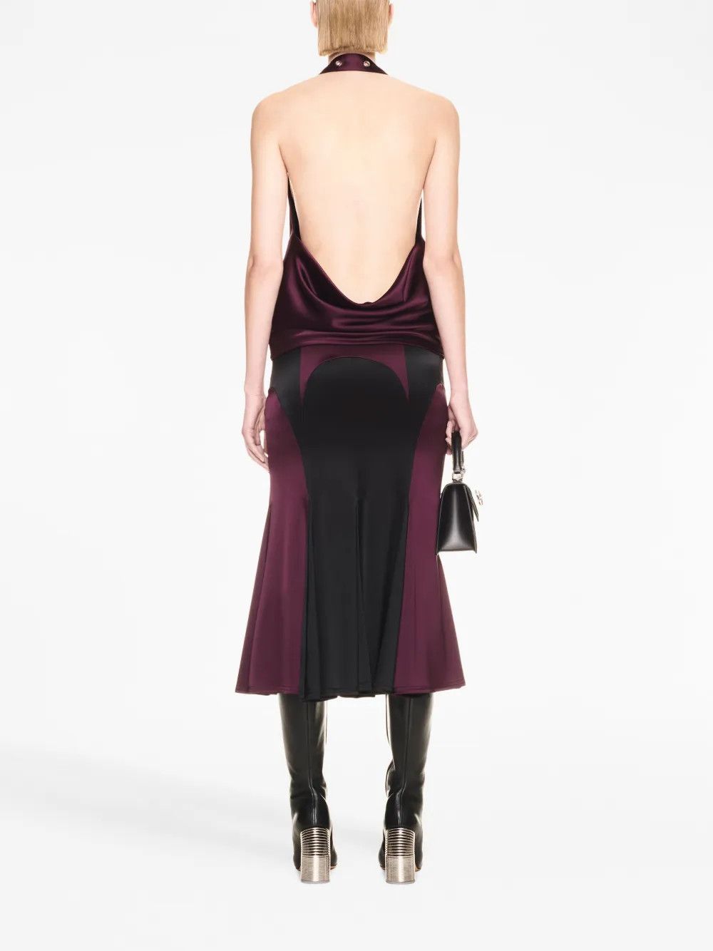 Off-White o1y1225 Midi Skirt in Black/Burgundy Size 27" / US 4 / IT 40 - 4 Thumbnail