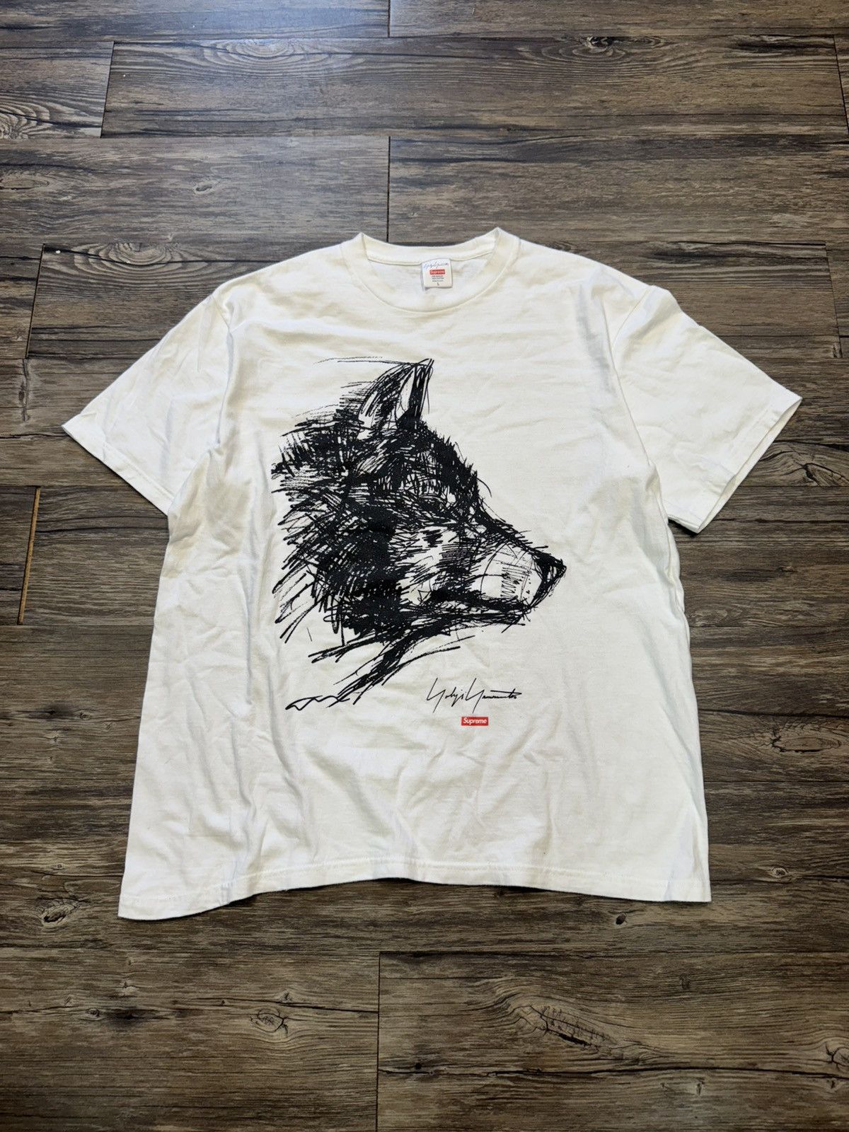 SUPREME X YOHJI YAMAMOTO FW20 SCRIBBLE WOLF TEE