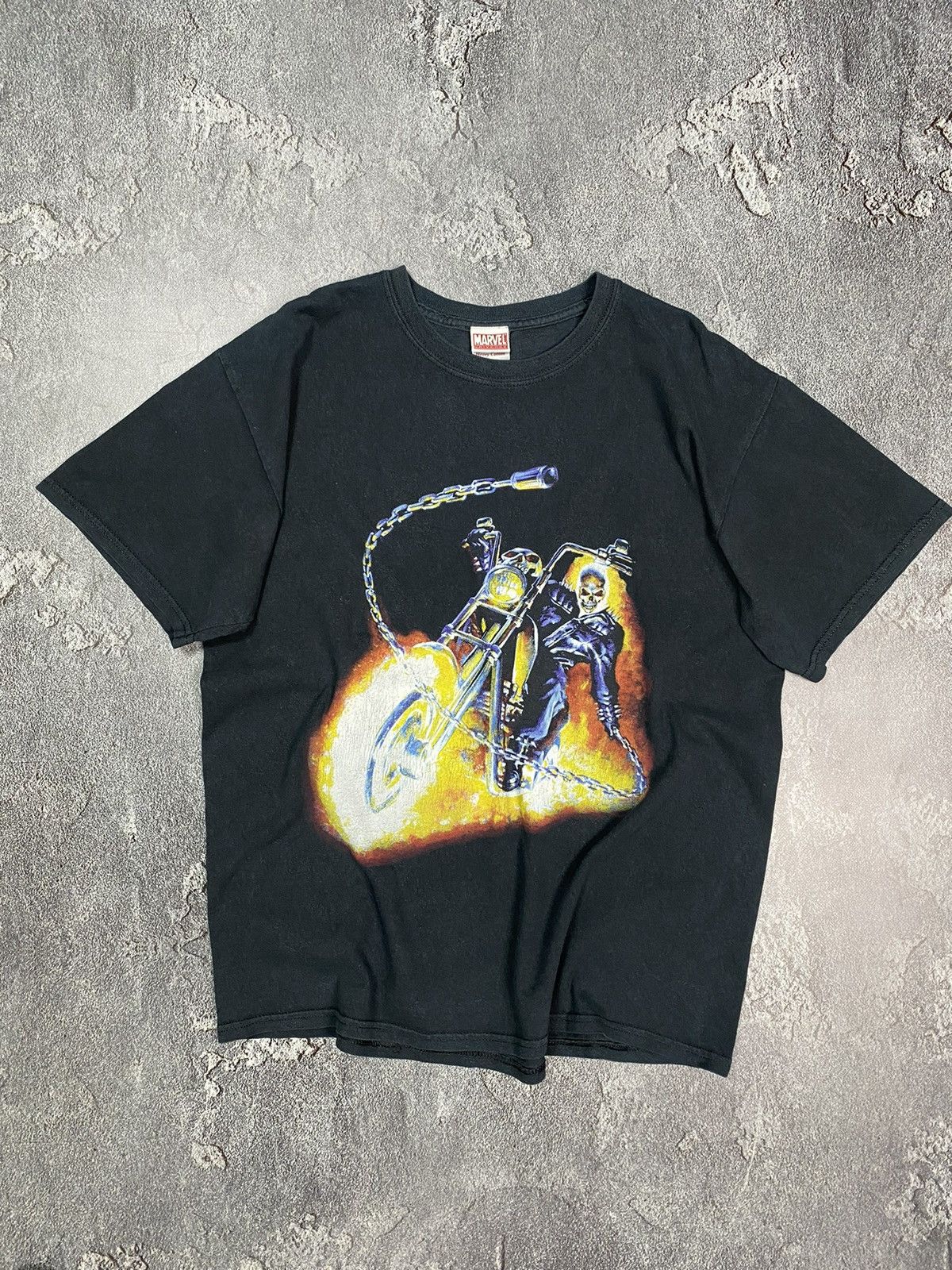 Vintage Ghost Rider Marvel Movie 00’s Men’s T Shirt Black L