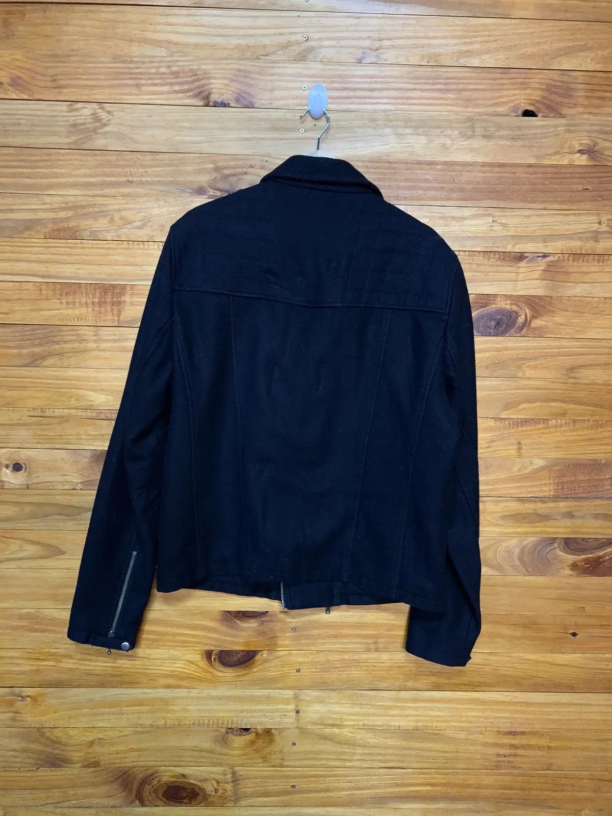 Allsaints AllSaints Spitalfields Wool Biker Jacket – Men’s Black Moto Size US XL / EU 56 / 4 - 6 Thumbnail