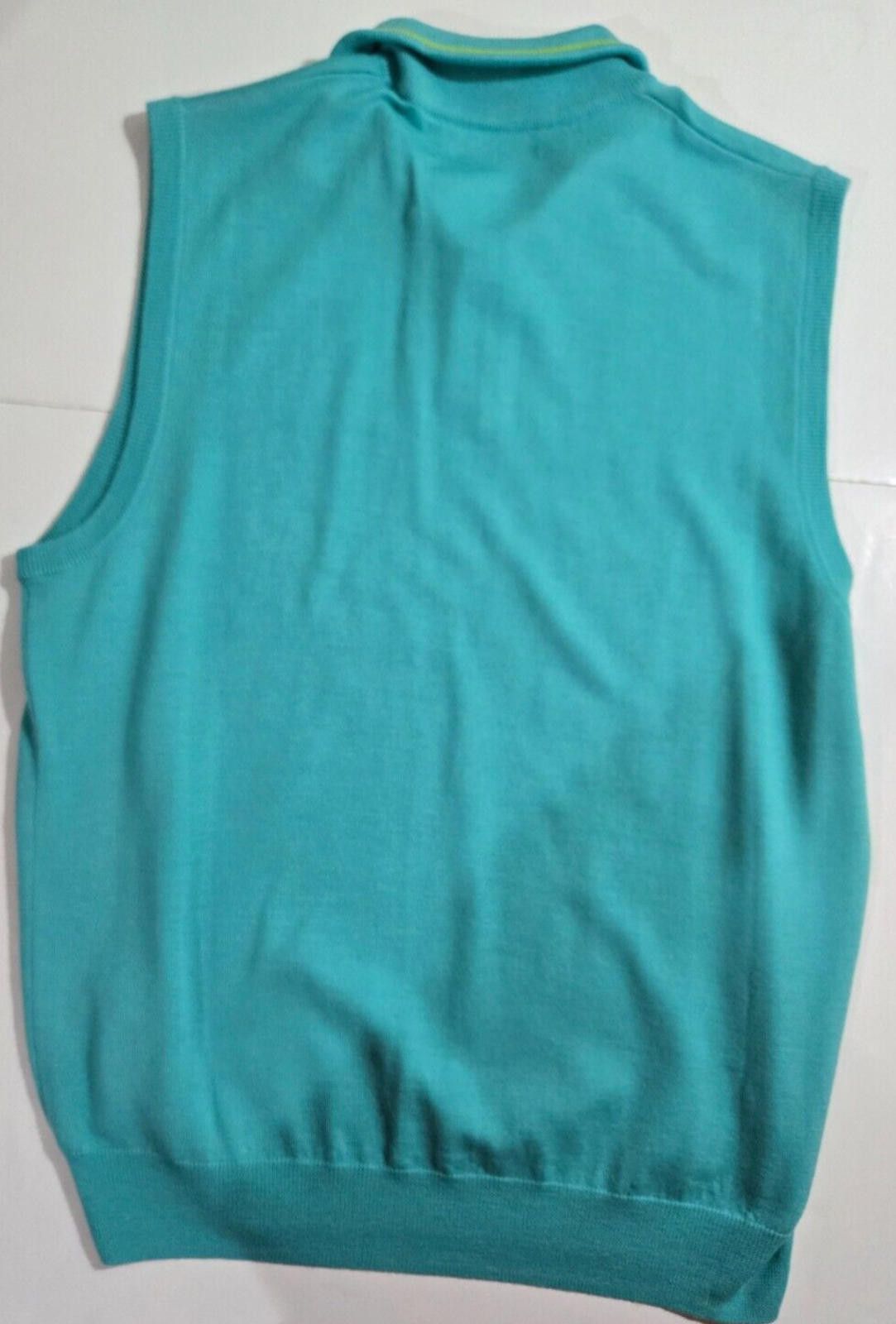 Designer Men's Polo Golf Vest Merino Wool Large 90' Y2K MSRP: $145 Size US L / EU 52-54 / 3 - 4 Thumbnail