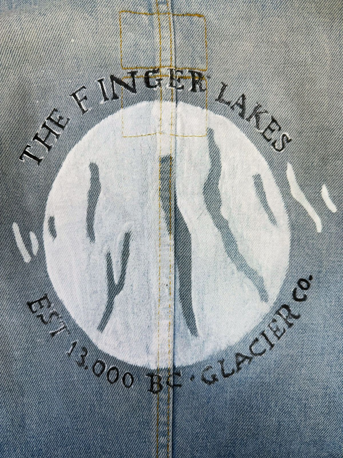 Helmut Lang SS04 Helmut Lang Hand Painted ‘Finger Lakes’ Denim Jacket Size US S / EU 44-46 / 1 - 2 Thumbnail