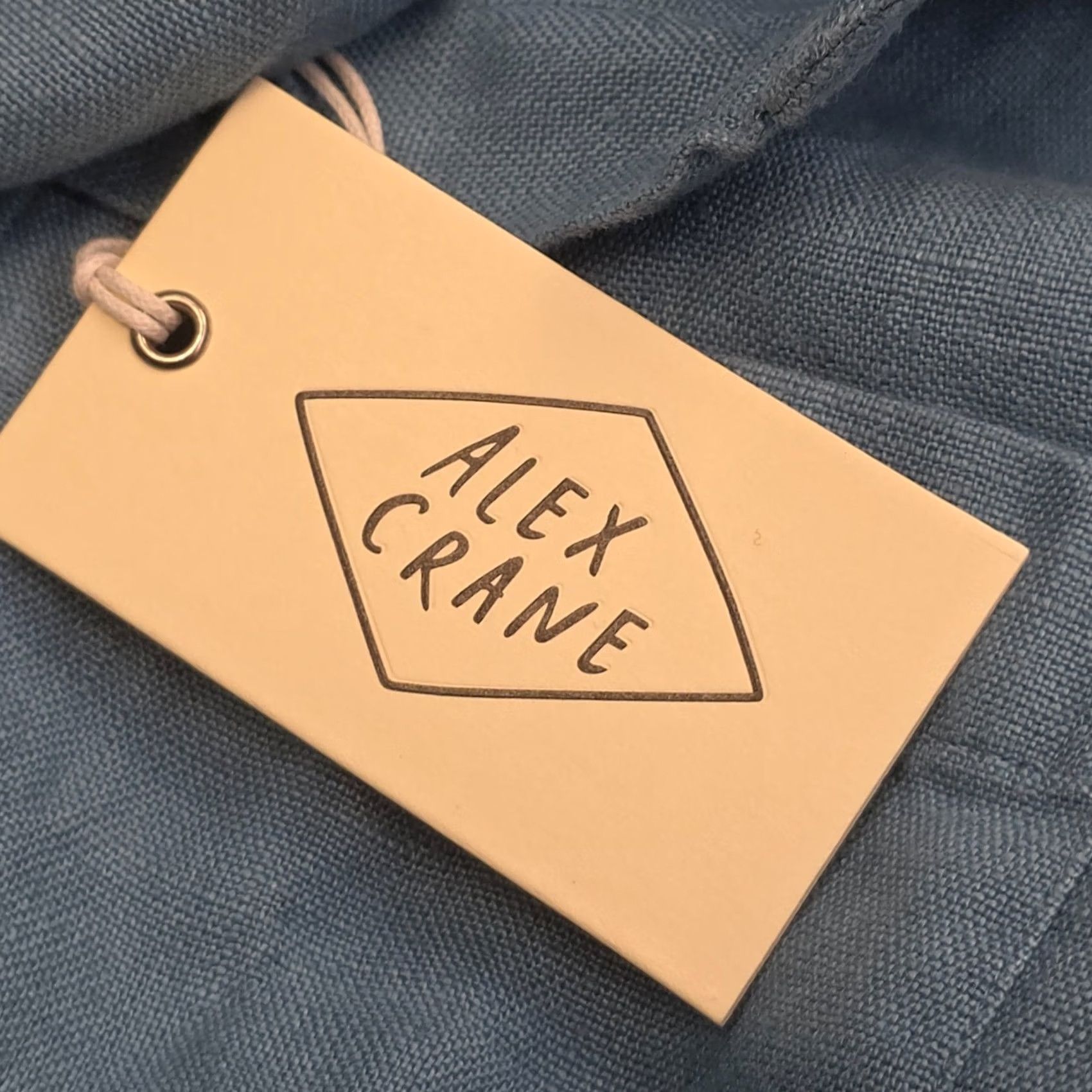 Vintage Alex Crane Men's Large Blue Knit Ola Shirt Linen Button Up NWT Size US L / EU 52-54 / 3 - 6 Thumbnail