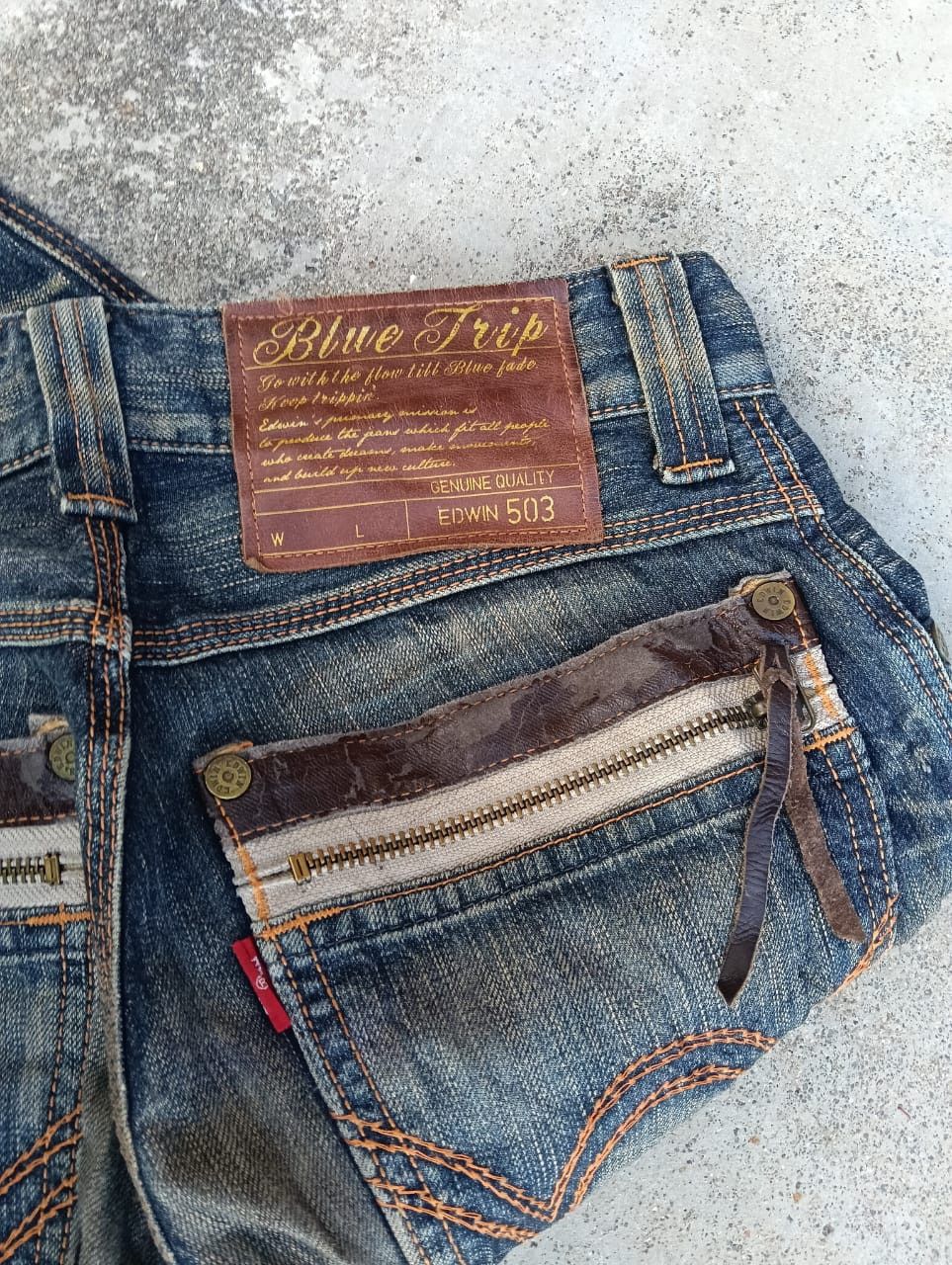 Edwin Edwin 503 Blue Trip Muddy Wash Natural Fades Japanese denim. Size US 28 / EU 44 - 4 Thumbnail