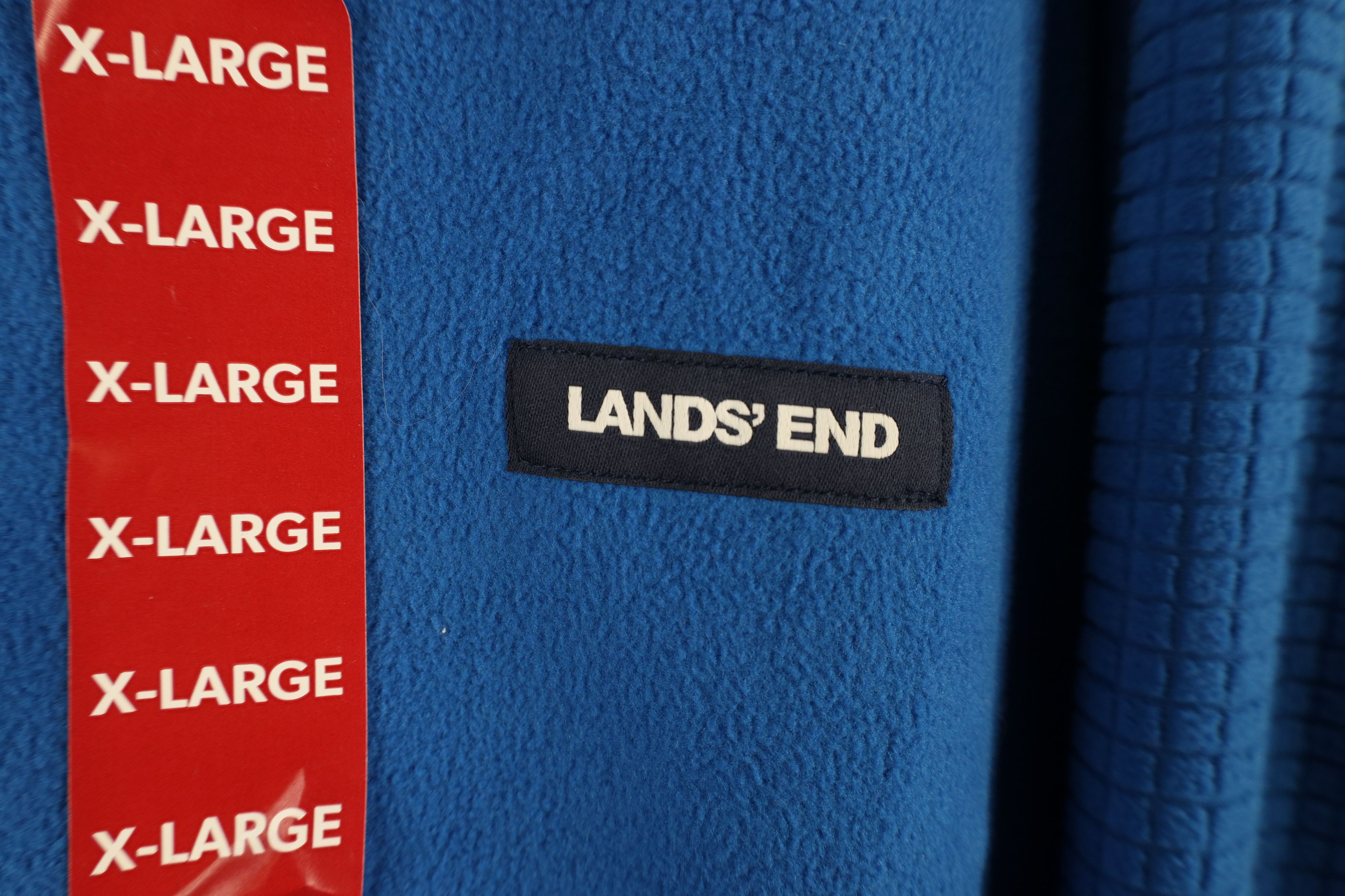 Lands' End × Vintage New Lands End Grid Fleece Full Zip Jacket Blue Polyester Size US XL / EU 56 / 4 - 4 Thumbnail