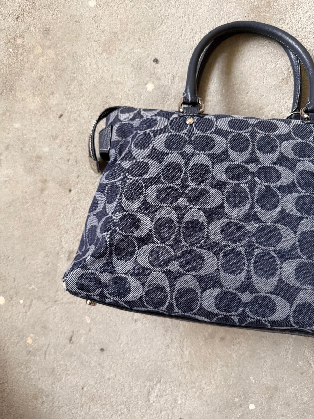 Coach Coach Signature Emma Denim Shoulder Bag Navy Size ONE SIZE - 7 Thumbnail