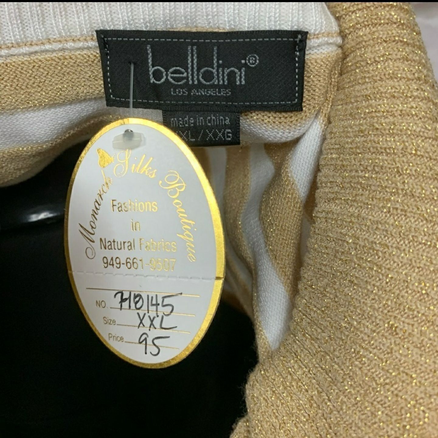 Other Belldini Striped Metallic Cardigan Jacket Plus XXL Gold Full Size XXL / US 16-18 / IT 52-54 - 3 Thumbnail