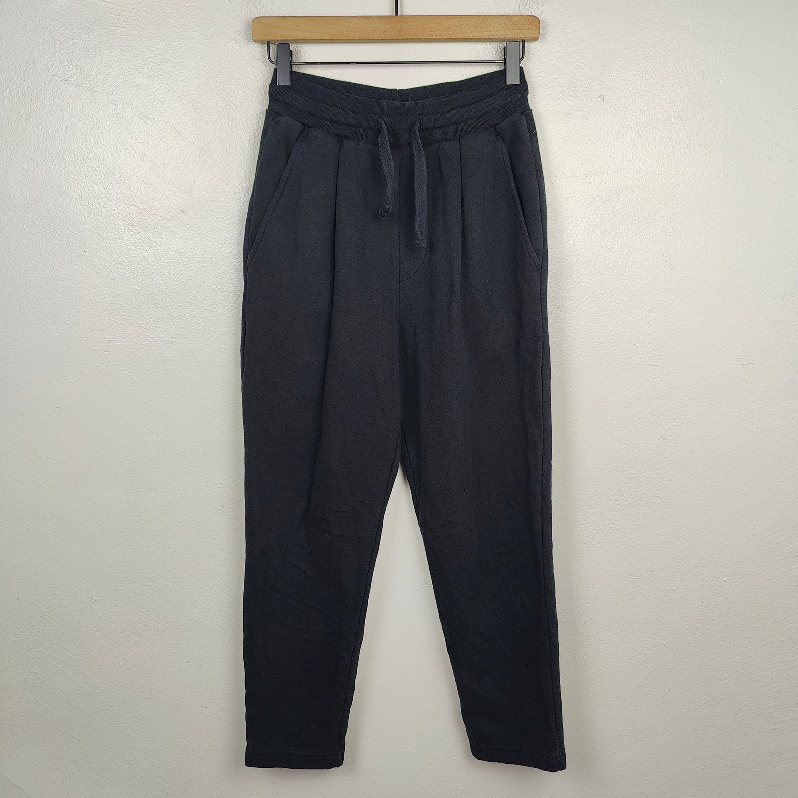 Hiro Clark Hiro Clark Sweatpants Womens XS Black Terry Drawstring Size 26" / US 2 / IT 38 - 1 Thumbnail