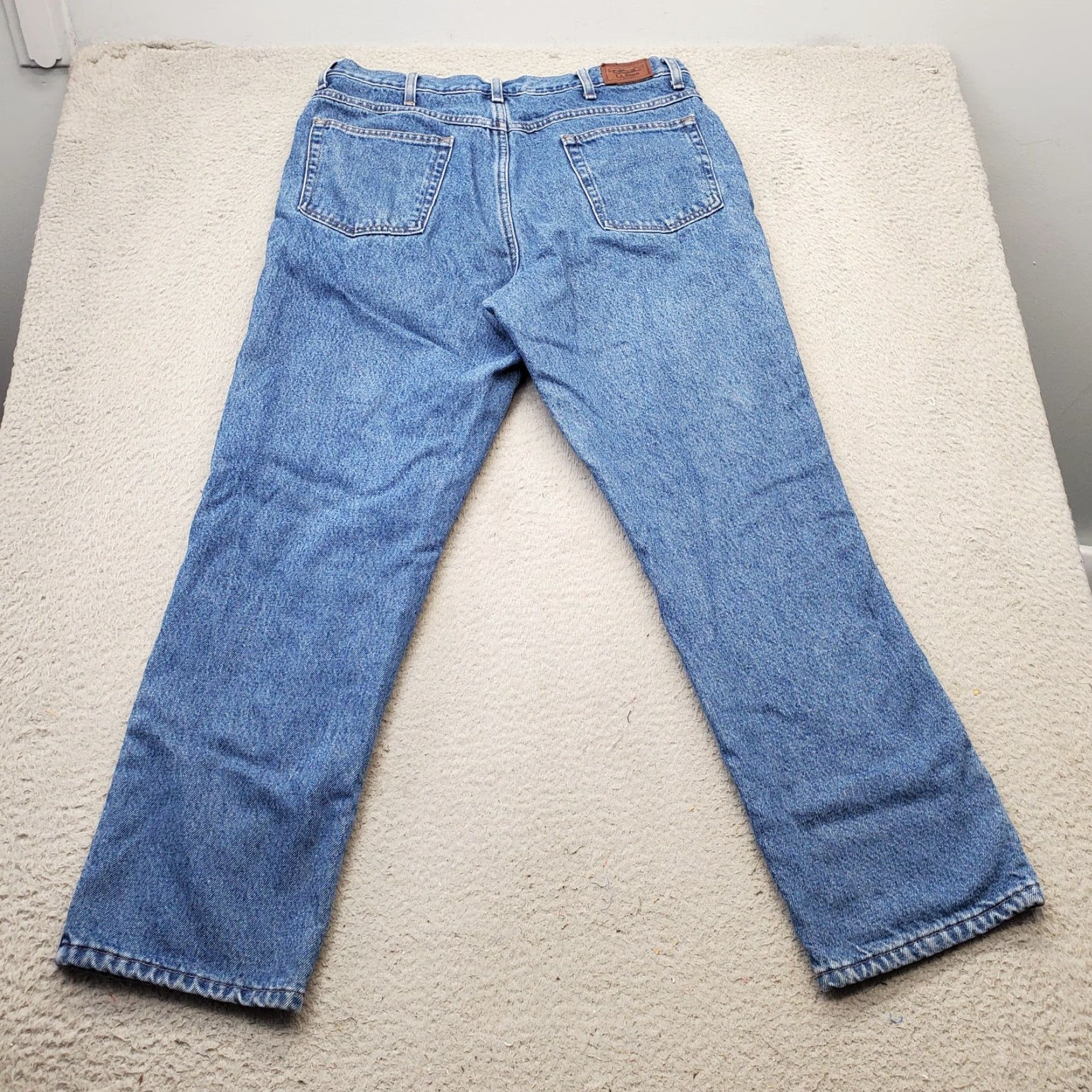 Vintage L.L. Bean Jeans Mens 36x30 Blue Denim 5-Pocket Straight Size Mens Regular Classic Fit Modern Belt Low Rise Straight Leg Denim Jeans Size US 36 / EU 52 - 2 Thumbnail