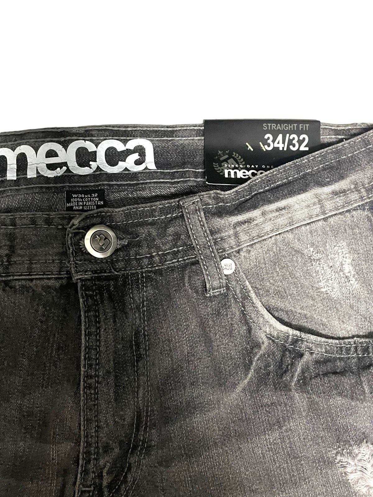 JNCO × Mecca × Vintage NWT Mecca Charcoal Wash Denim Jeans Size US 34 / EU 50 - 3 Thumbnail