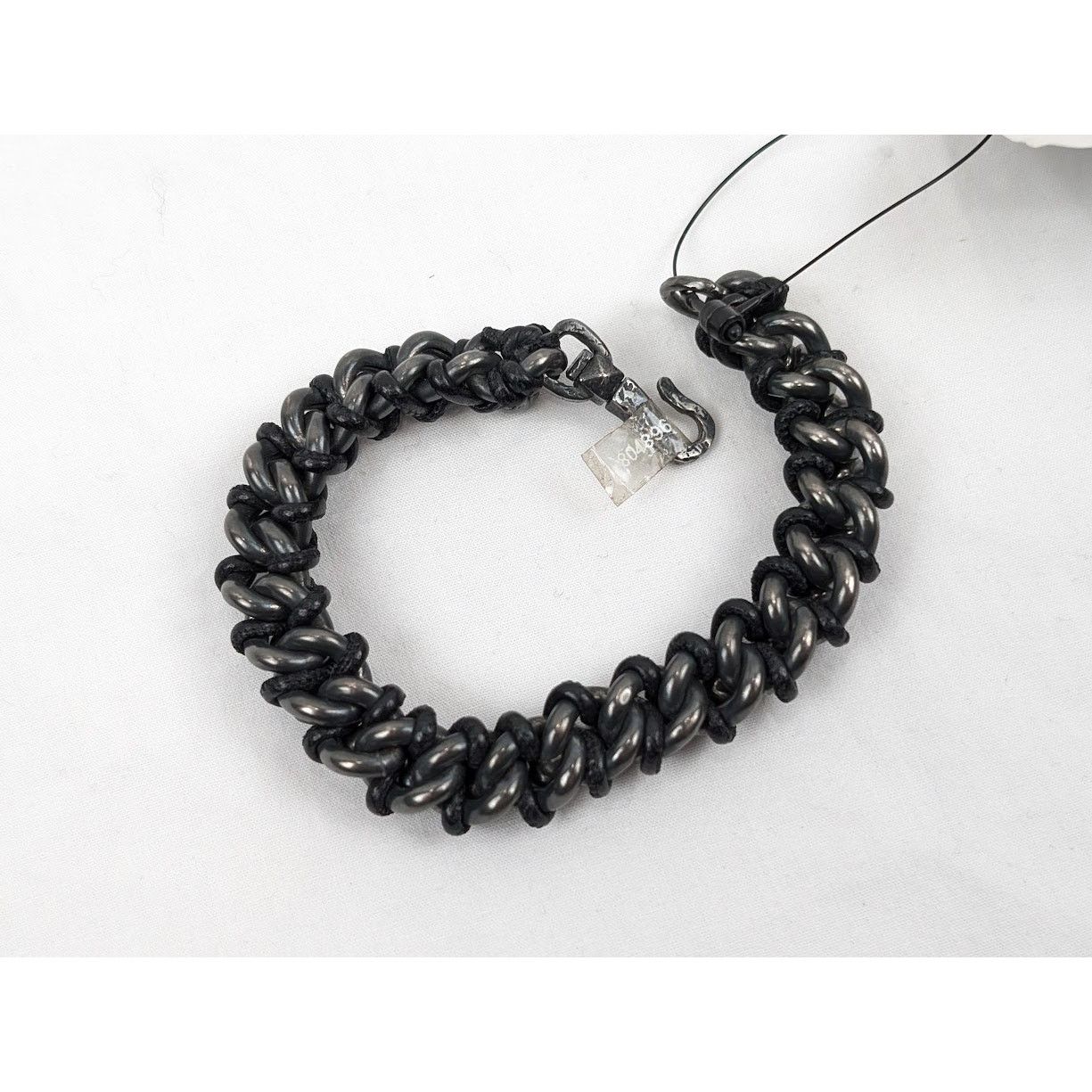 Bottega Veneta o1rshd1 Q:4 /Size:M Ossidato/Nappa Bracelet in Naturale/Nero Size ONE SIZE - 7 Thumbnail