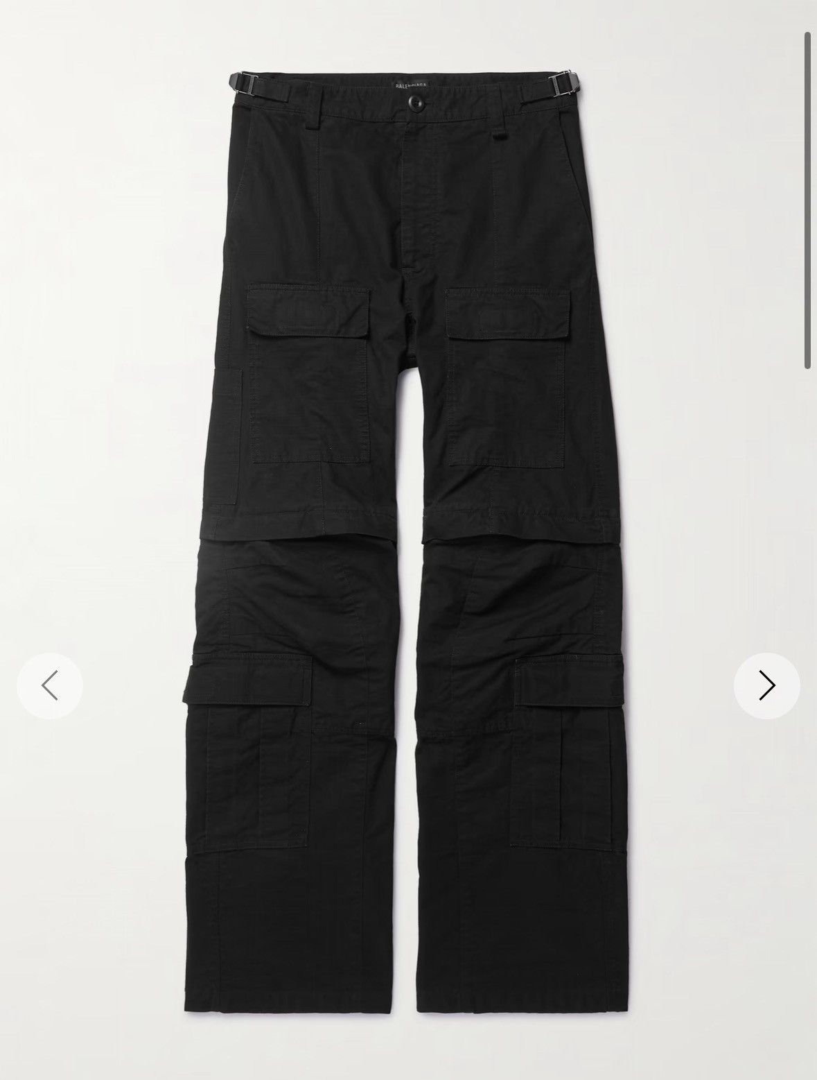 Balenciaga Balenciaga Cotton Ripstop Convertible Cargo Pants in Black Size US 26 / EU 42 - 1 Thumbnail
