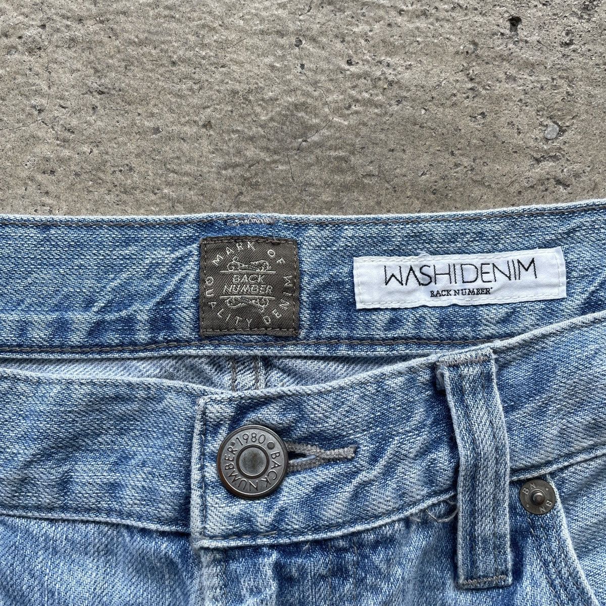 Japanese Brand × Jean × Numbers W34💥 Vintage Back Number Wash Denim Jeans Pants Faded Size US 34 / EU 50 - 6 Thumbnail