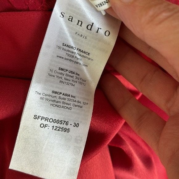 Sandro Sandro Leana Faux-Wrap Mini Dress Red 36 Size XS / US 0-2 / IT 36-38 - 9 Thumbnail