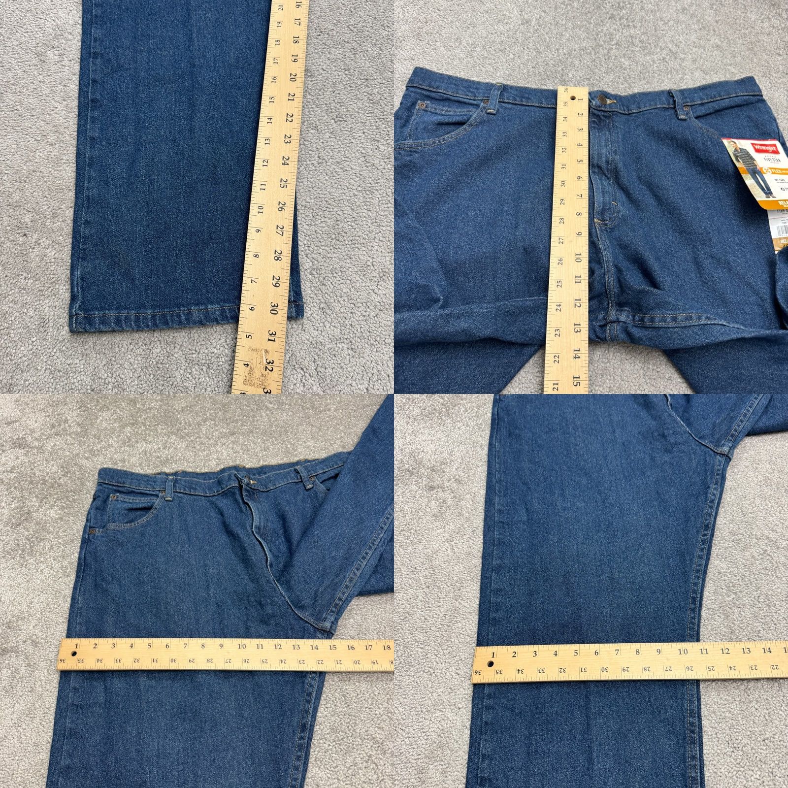 Wrangler Wrangler Five Star Premium Denim Jeans Straight Leg 42x30 Blue NWT Men's Regular Relaxed Fit Action Jeans Size US 42 / EU 58 - 9 Thumbnail
