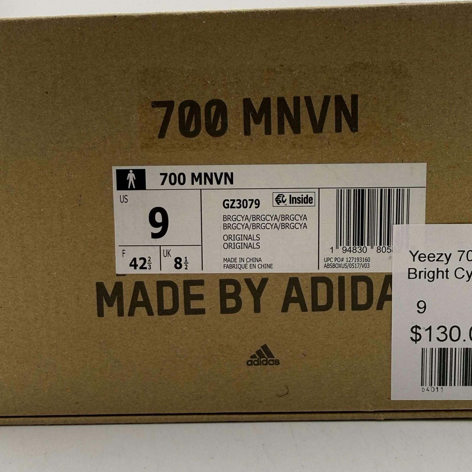 Adidas Adidas Yeezy 700 MNVN Bright Cyan US 9 New with Box GZ3079 Size US 9 / EU 42 - 9 Thumbnail