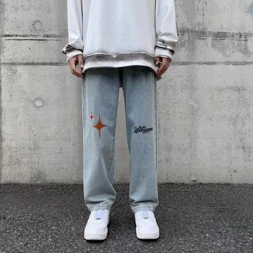 Japanese Brand × Jean Street hiphop washed heavy craft embroidered jeans Size US 32 / EU 48 - 1 Thumbnail