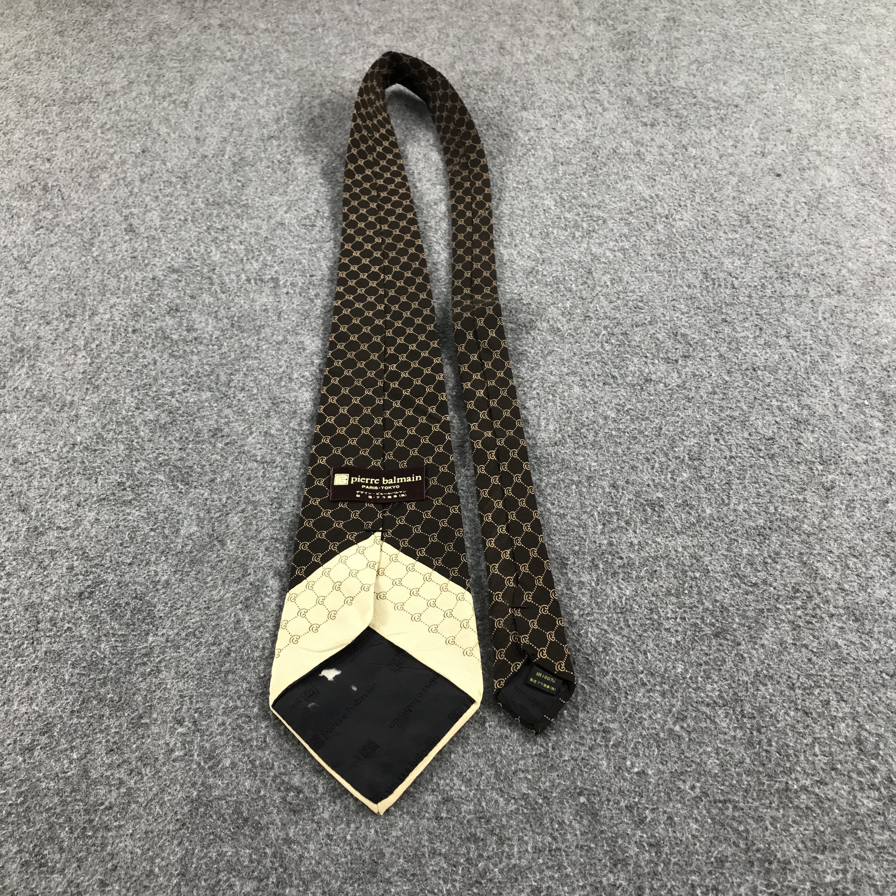 Pierre Balmain × Vintage Vintage Pierre Balmain Monogram Silk Neck Ties T25 Size ONE SIZE - 3 Thumbnail