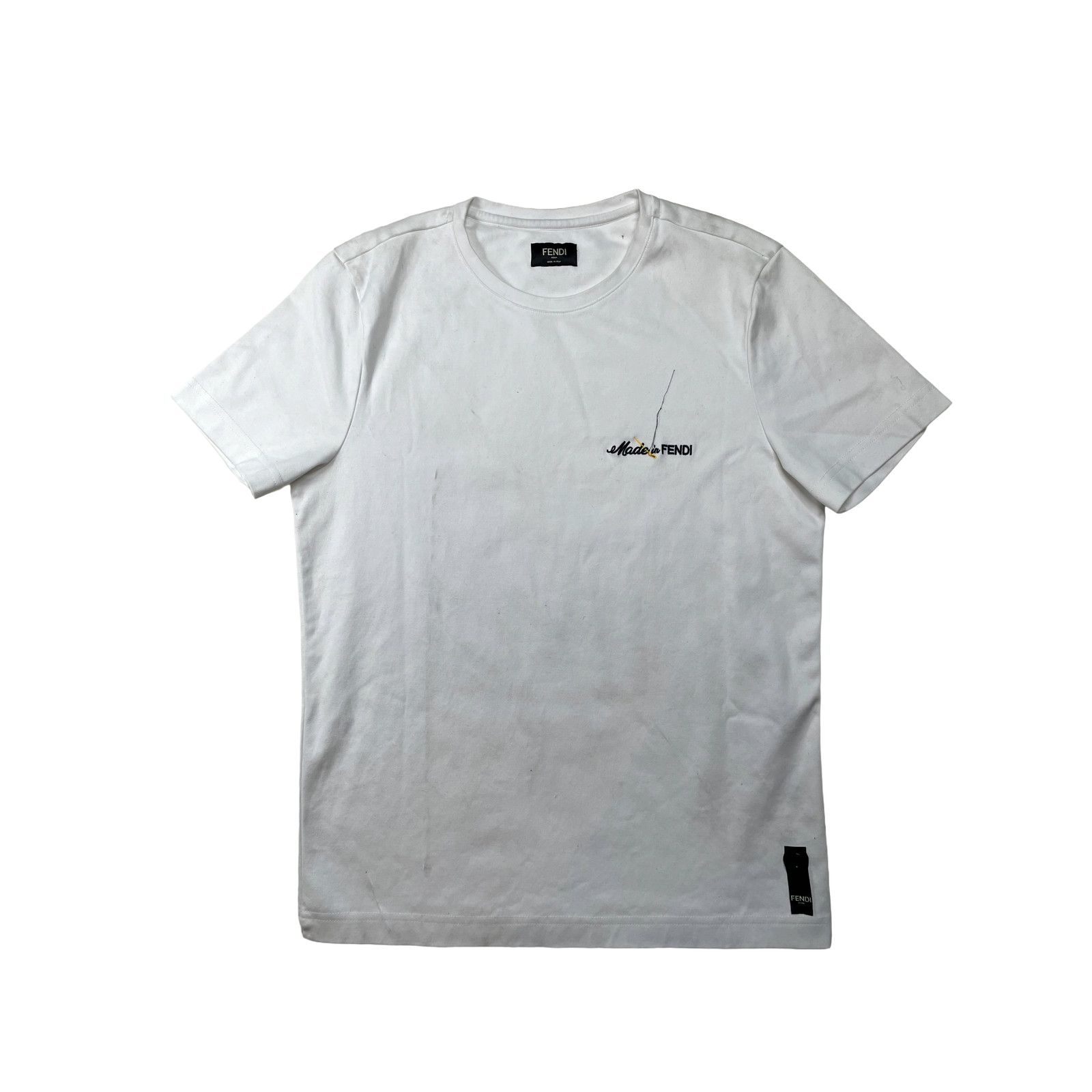 Fendi Fendi Made In White Tee Size US M / EU 48-50 / 2 - 1 Thumbnail