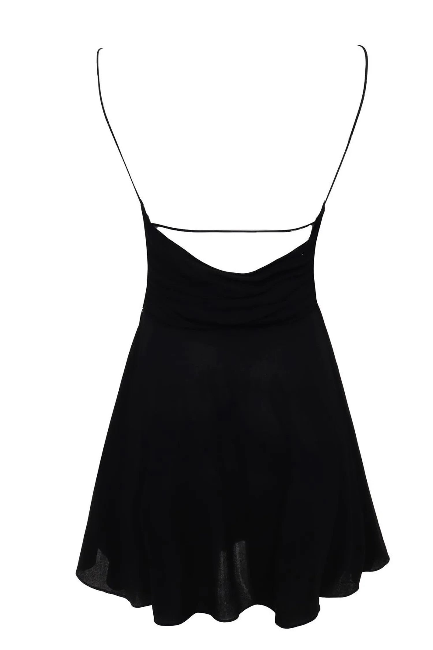 Saint Laurent Paris o1bcso1str1125 Cowl Back Mini Dress in Black Size XS / US 0-2 / IT 36-38 - 2 Thumbnail