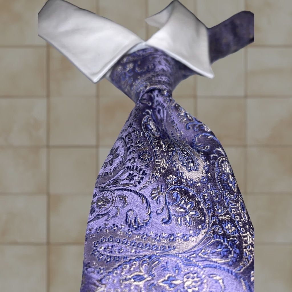 Robert Talbott Robert Talbott Tie Mens Blue Paisley Silk 60" Long EUC Size ONE SIZE - 1 Thumbnail