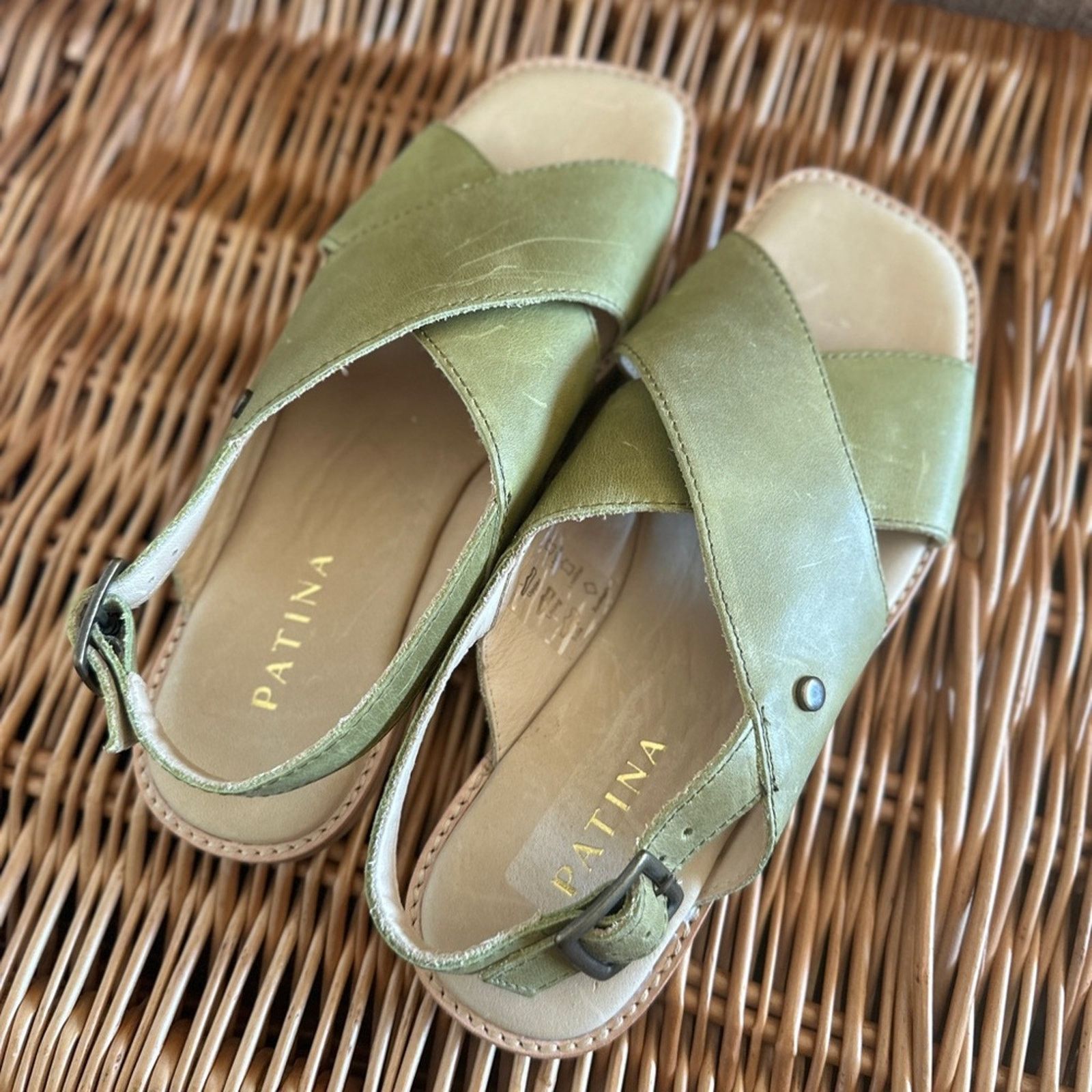 Other Patina sandals in the prettiest green. Size 7 Size US 7.5 / IT 37.5 - 2 Thumbnail