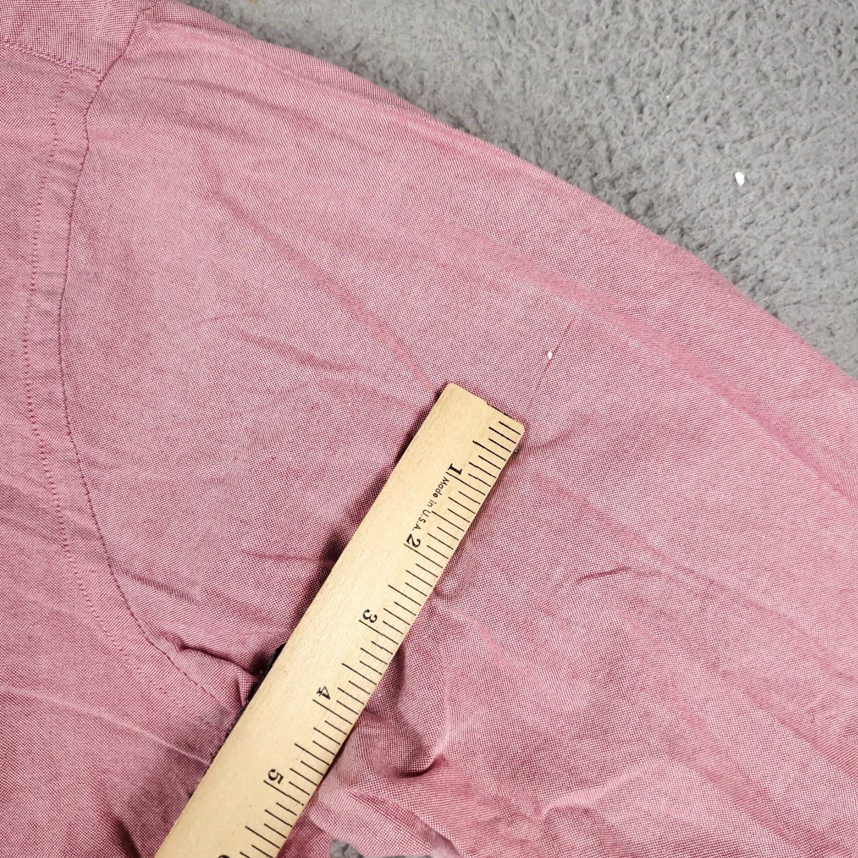 Tommy Hilfiger Tommy Hilfiger Dress Shirt Mens 17 Red Button-Down Long Sleeve 100% Cotton Regular Fit Mens Size 46R - 4 Thumbnail