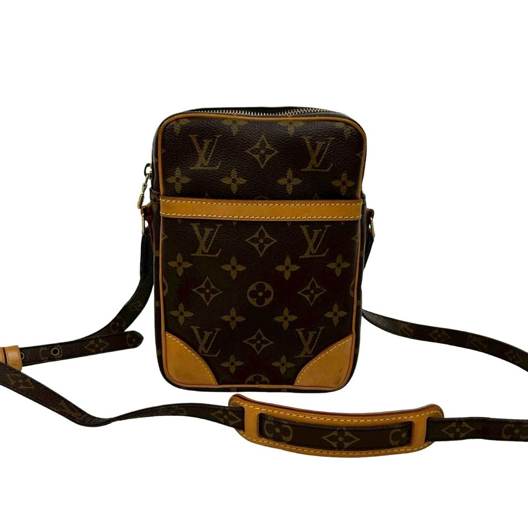 Louis Vuitton LOUIS VUITTON Danube Monogram Leather Mini Shoulder Bag/Pochette/Sacoche Brown 22685 Size ONE SIZE - 1 Thumbnail