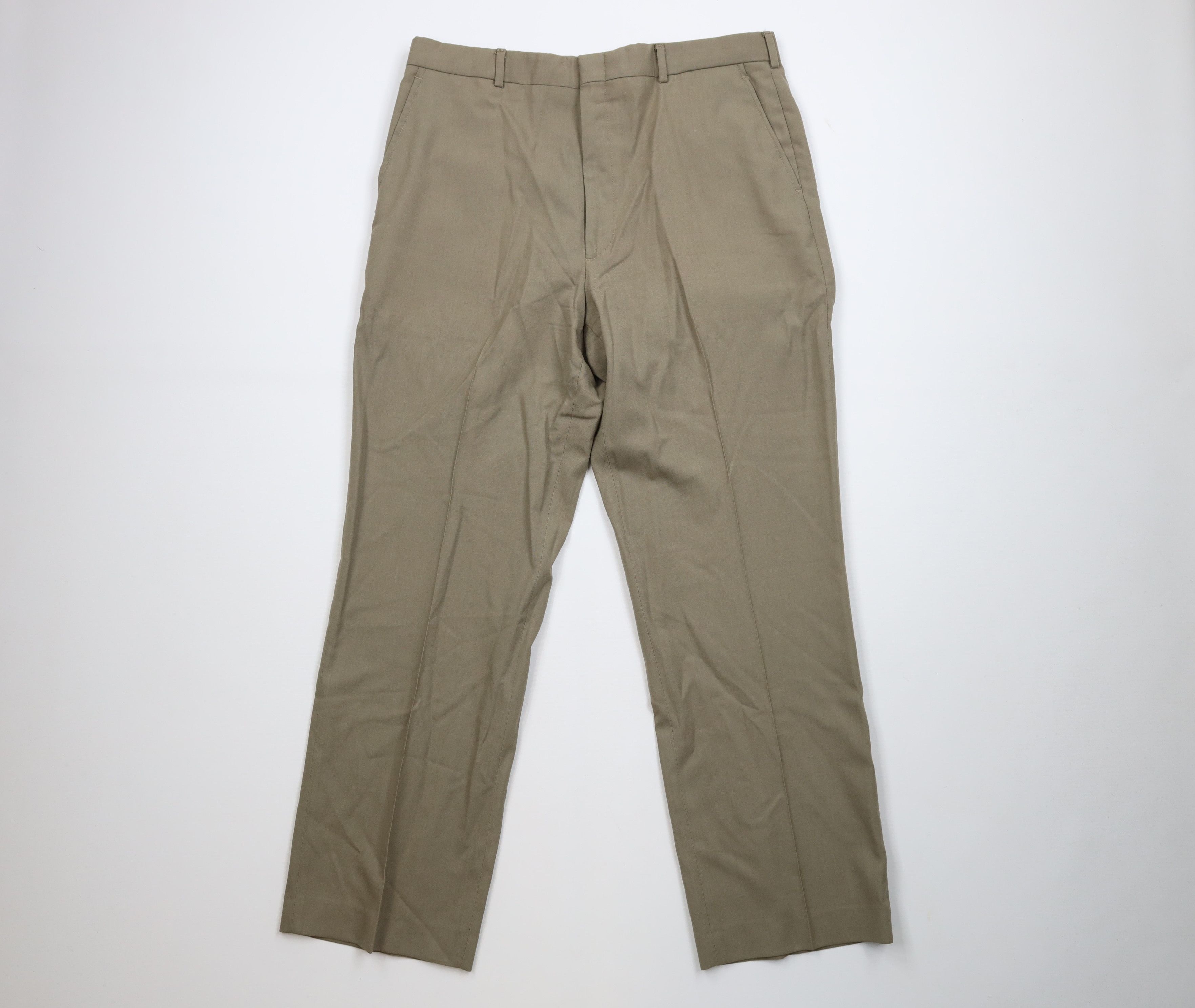 Lands' End Vintage 90s Lands End Knit Wide Leg Chino Pants Beige USA Size US 36 / EU 52 - 1 Thumbnail
