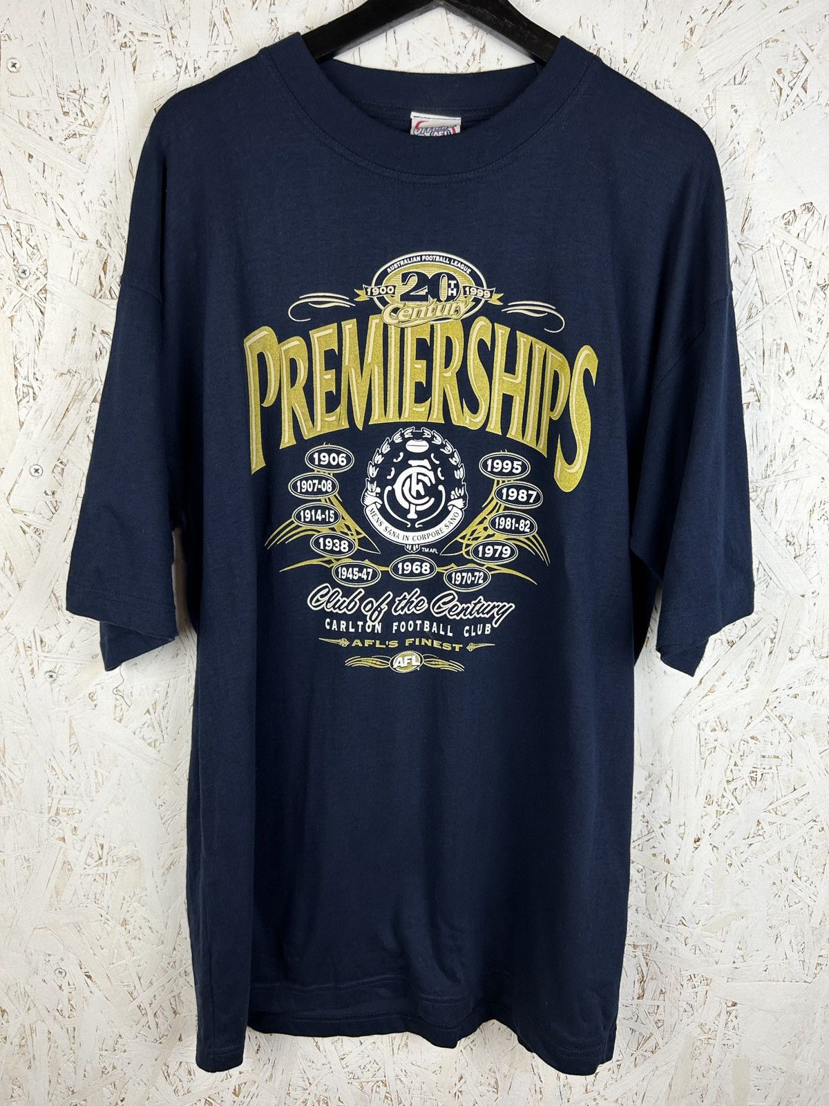 NFL 90s AFL 1999 Carlton FC 20 Century Premierships T-Shirt XL Size US XL / EU 56 / 4 - 1 Thumbnail